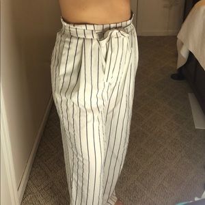 B&W Striped High-Waisted Pants